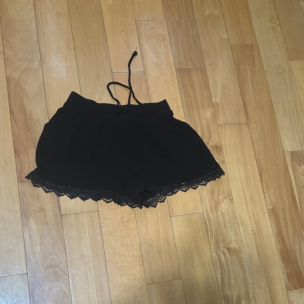 Kingston Black Women's Shorts with Lace Trim